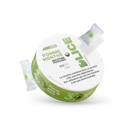 Sachets Nicotinés (Snus sans tabac) Pomme Menthe x20 - D'lice