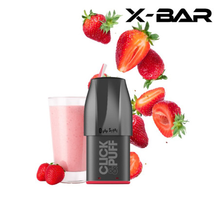 Pod Milkshake Fraise 2ml Click & Puff - X-Bar