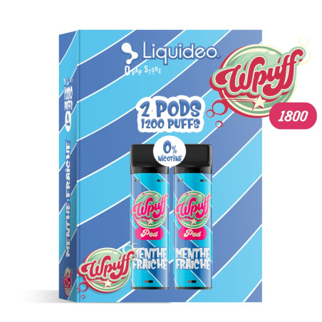 Pod Menthe Fraîche x2 Wpuff 1800 Rechargeable - Liquideo