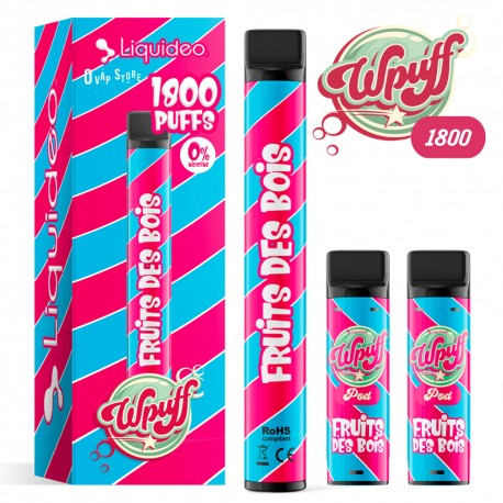 Kit Fruits des Bois x3 + Batterie Wpuff 1800 Rechargeable - Liquideo