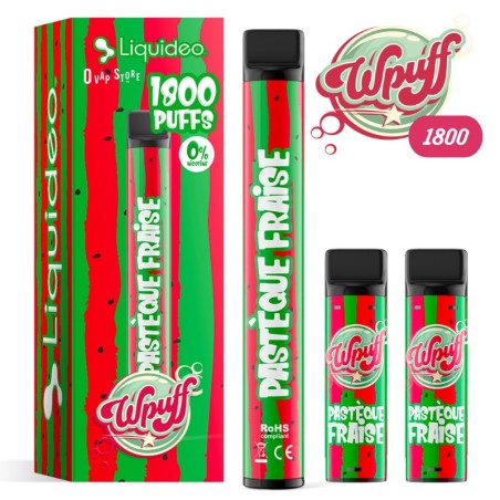 Kit Pastèque Fraise Wpuff 1800 Rechargeable - Liquideo