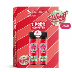 Pods Grosse Fraise x2 Wpuff 1800 Rechargeable - Liquideo