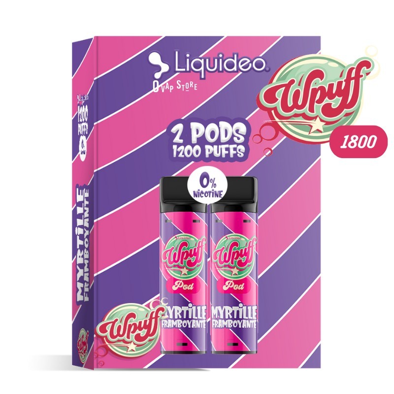 Pod Myrtille Framboyante x2 Wpuff 1800 Rechargeable - Liquideo
