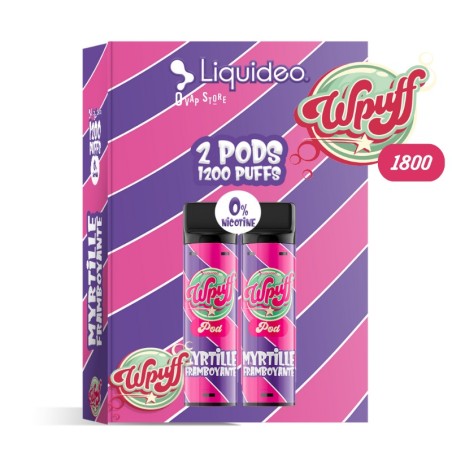 Pod Myrtille Framboyante x2 Wpuff 1800 Rechargeable - Liquideo