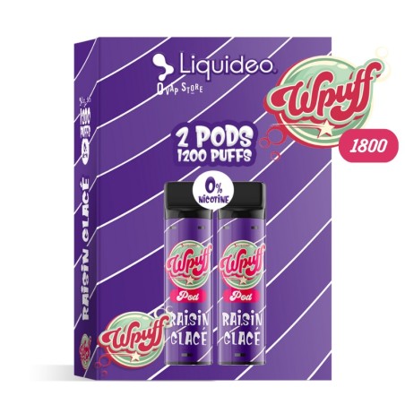 Pod Raisin Glacé x2 Wpuff 1800 Rechargeable - Liquideo