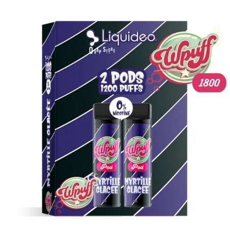 Pod Myrtille Glacée x2 Wpuff 1800 Rechargeable - Liquideo