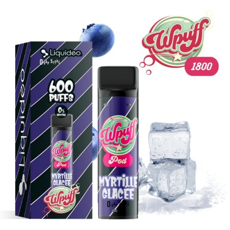 Pod Myrtille Glacée 2ml Wpuff 1800 Rechargeable - Liquideo