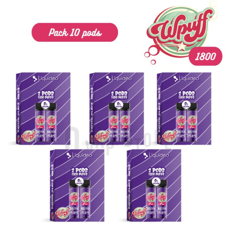 Pack 10 pods Wpuff 1800 Rechargeable - Liquideo