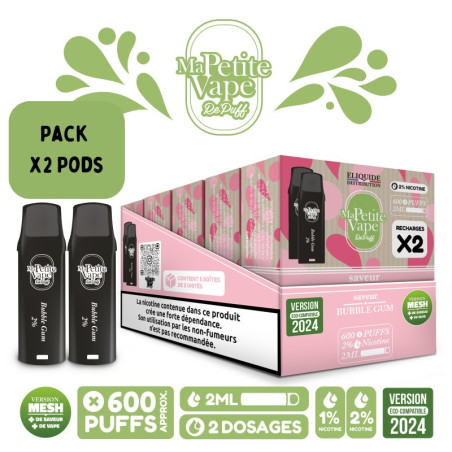 Pods Bubble Gum 2ml x2 - Repuff Ma Petite Vape Rechargeable