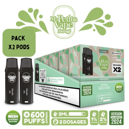 Pods Menthe 2ml x2 - Repuff Ma Petite Vape Rechargeable