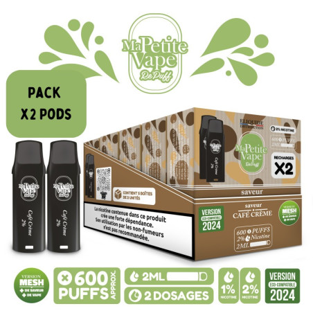 Pods Café Crème 2ml x2 - Repuff Ma Petite Vape Rechargeable