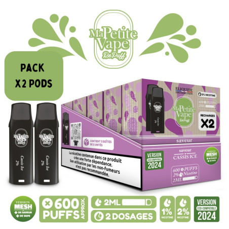 Pods Cassis Ice 2ml x2 - Repuff Ma Petite Vape Rechargeable