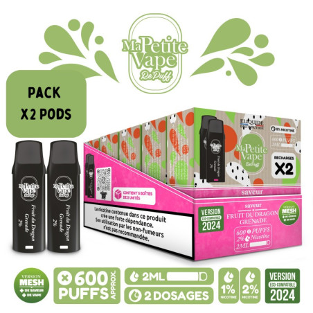 Pods Fruit du Dragon Grenade 2ml x2 - Repuff Ma Petite Vape Rechargeable