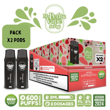 Pods Pastèque Ice 2ml x2 - Repuff Ma Petite Vape Rechargeable