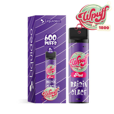 Pod Raisin Glacé 2ml Wpuff 1800 Rechargeable - Liquideo