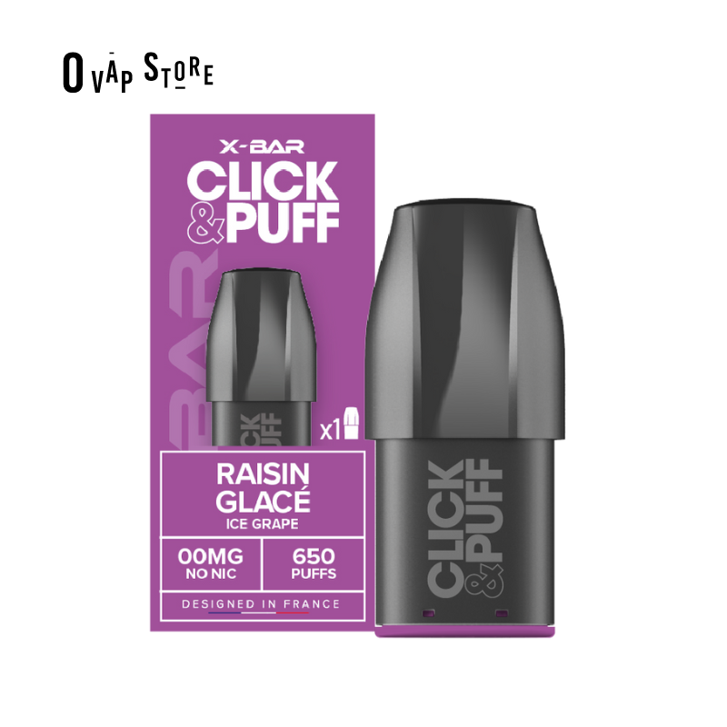 Pod Raisin Glacé 2ml Click & Puff - X-Bar