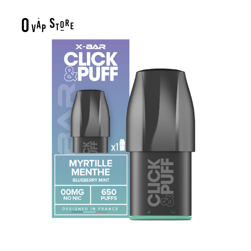 Pod Myrtille Menthe 2ml Click & Puff - X-Bar