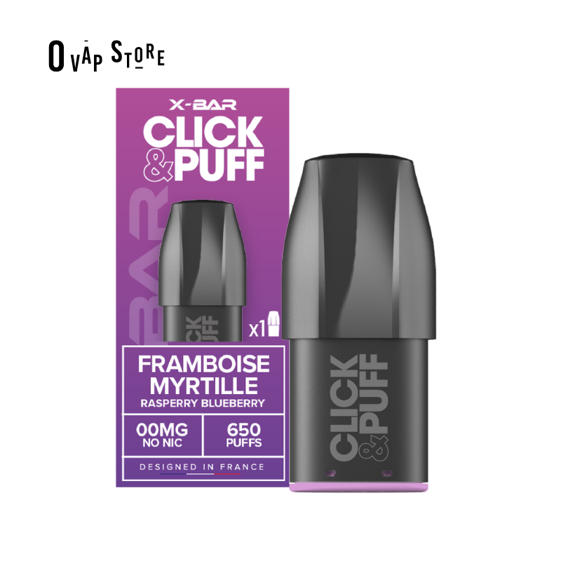 Pod Myrtille Framboise 2ml Click & Puff - X-Bar