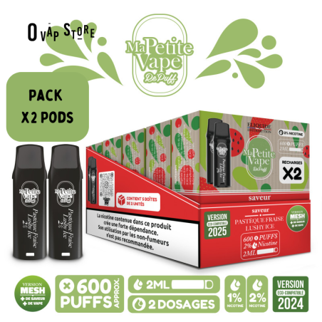 Pods Pastèque Fraise 2ml x2 - Repuff Ma Petite Vape Rechargeable