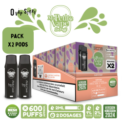 Pods Pêche Cassis Ice 2ml x2 - Repuff Ma Petite Vape Rechargeable