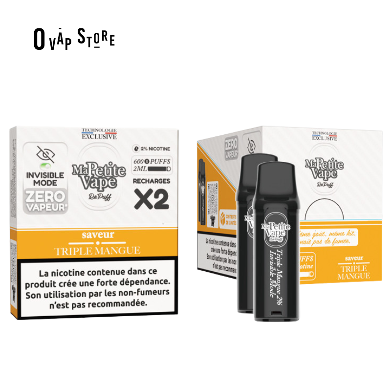 Pods Triple Mangue x2 - RePuff Zero Vapeur / Ma Petite Vape