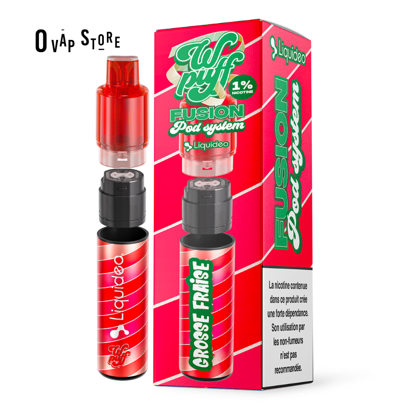 Puff Rechargeable Grosse Fraise - Wpuff Fusion Pod System Liquideo