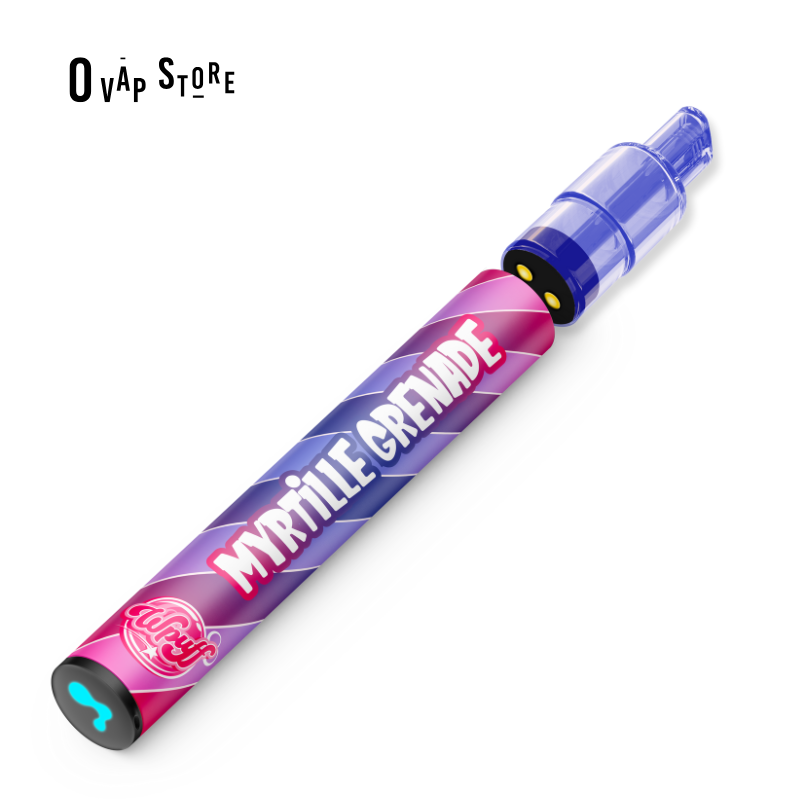 Puff Myrtille Grenade (Pod + Batterie) Wpuff 2.0 Rechargeable - Liquideo