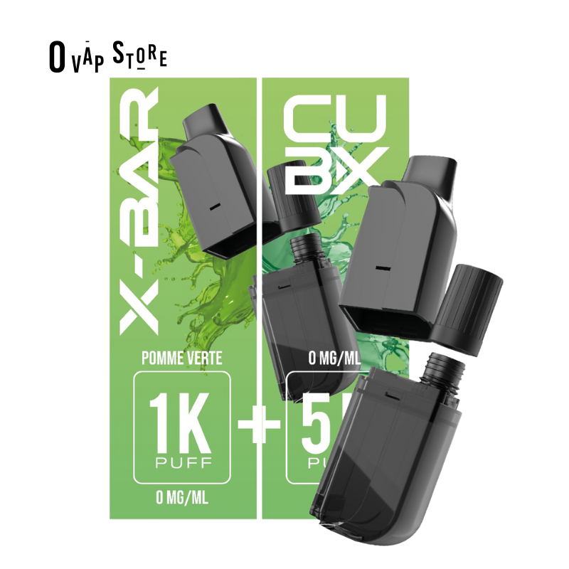Recharge Pomme Verte CUB-X (Pod+Reservoir) - X-Bar