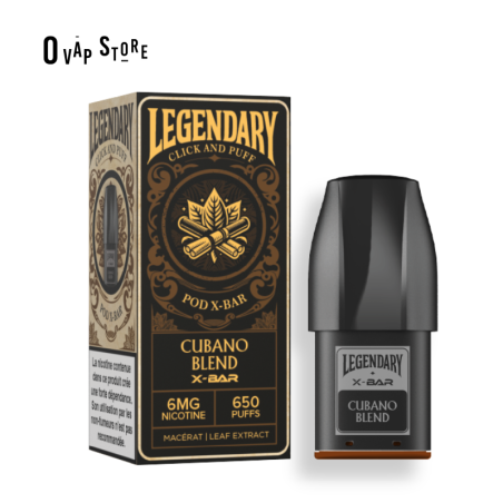 Pod Cubano Blend Legendary 2ml Click & Puff - X-Bar