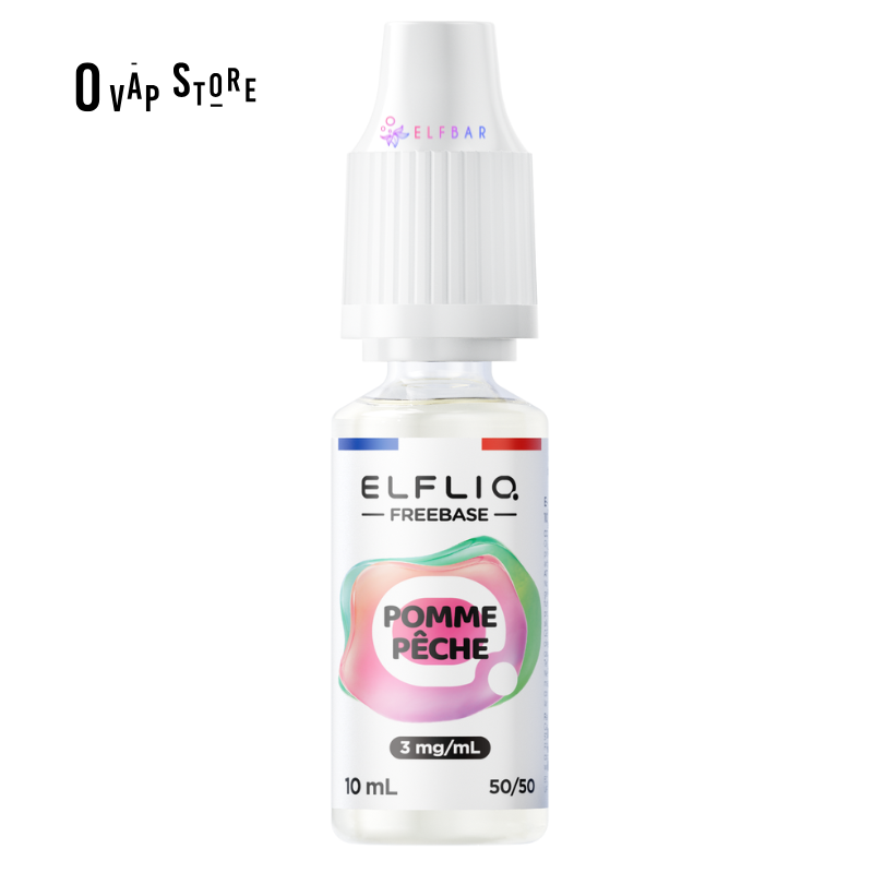 E-liquide Pomme Pêche 10ml Freebase - ELFLIQ Elfbar