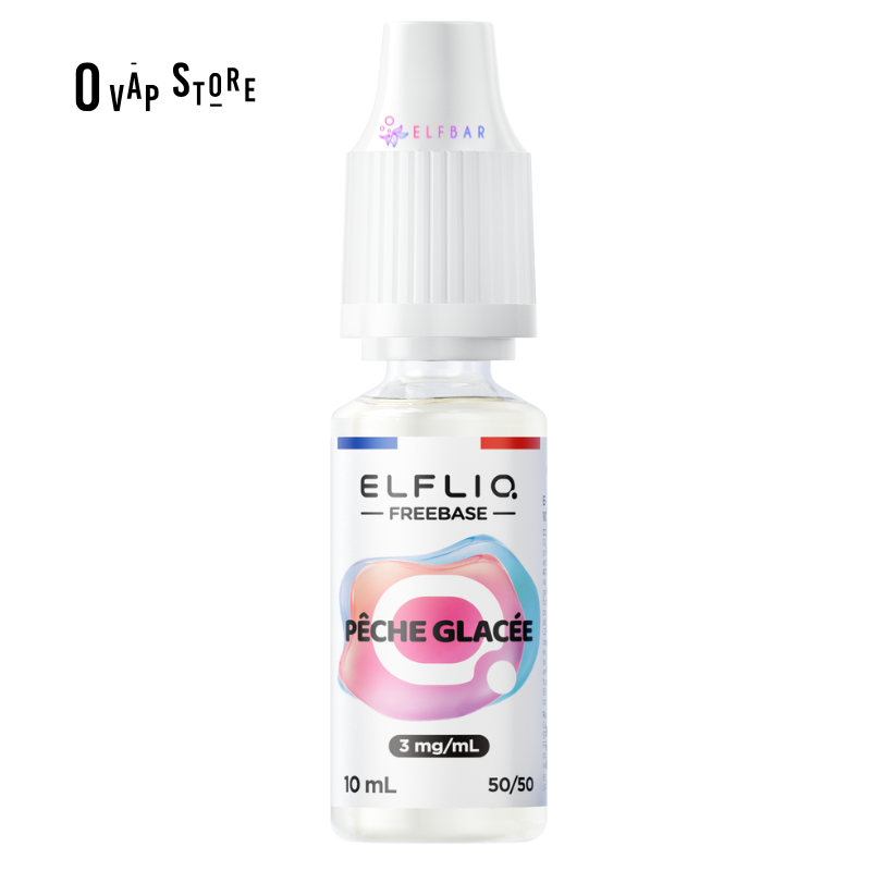 E-liquide Pêche Glacée 10ml Freebase - ELFLIQ Elfbar