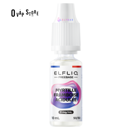 E-liquide Myrtille Framboise Acidulée 10ml Freebase - ELFLIQ Elfbar
