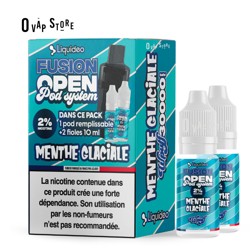 Pack Menthe Glaciale 30K - Wpuff Fusion Open Pod System Liquideo