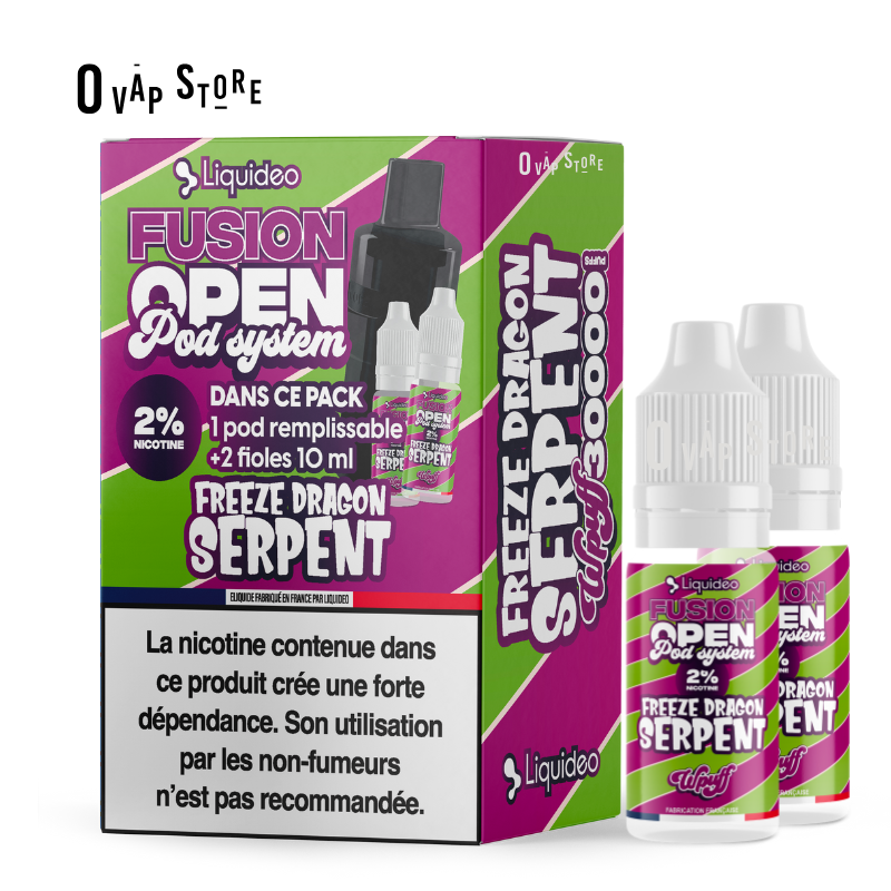 Pack Freeze Dragon Serpent 30K - Wpuff Fusion Open Pod System Liquideo