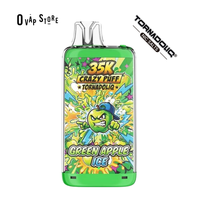 Puff Rechargeable Green Apple Ice - Crazy Puff / Tornadoliq 35K