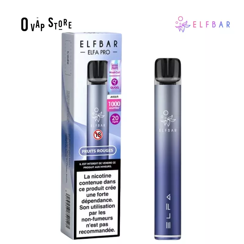Kit Puff Rechargeable Fruits Rouges ELFA Pro - Elfbar