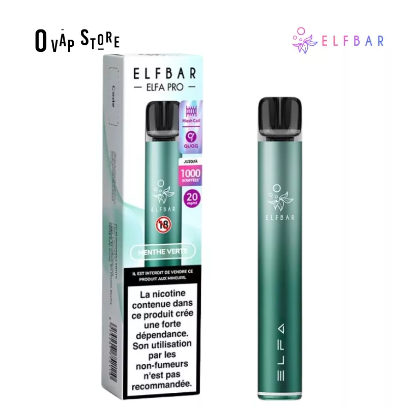 Kit Puff Rechargeable Menthe Verte ELFA Pro - Elfbar