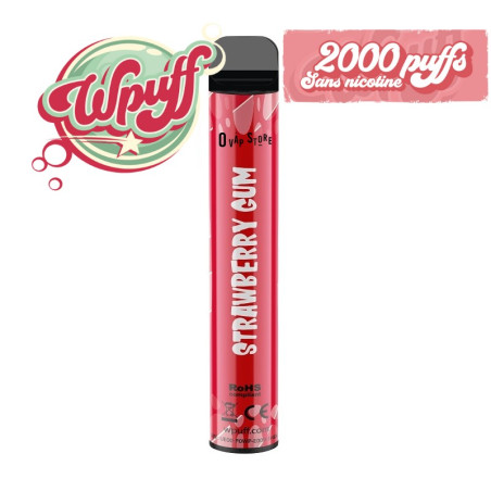 Puff Strawberry Gum - Wpuff Magnum 2000 puffs