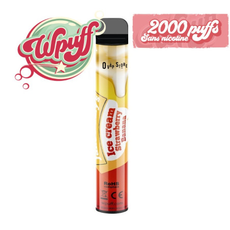 Puff Ice Cream Fraise Banane - Wpuff Magnum 2000 puffs